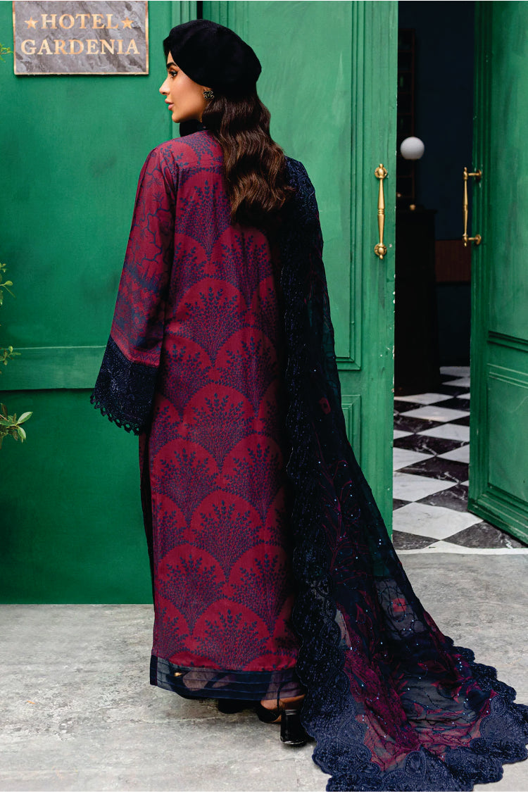 Nureh Embroidered Unstitched Printed Slub Linen Suit - Winter