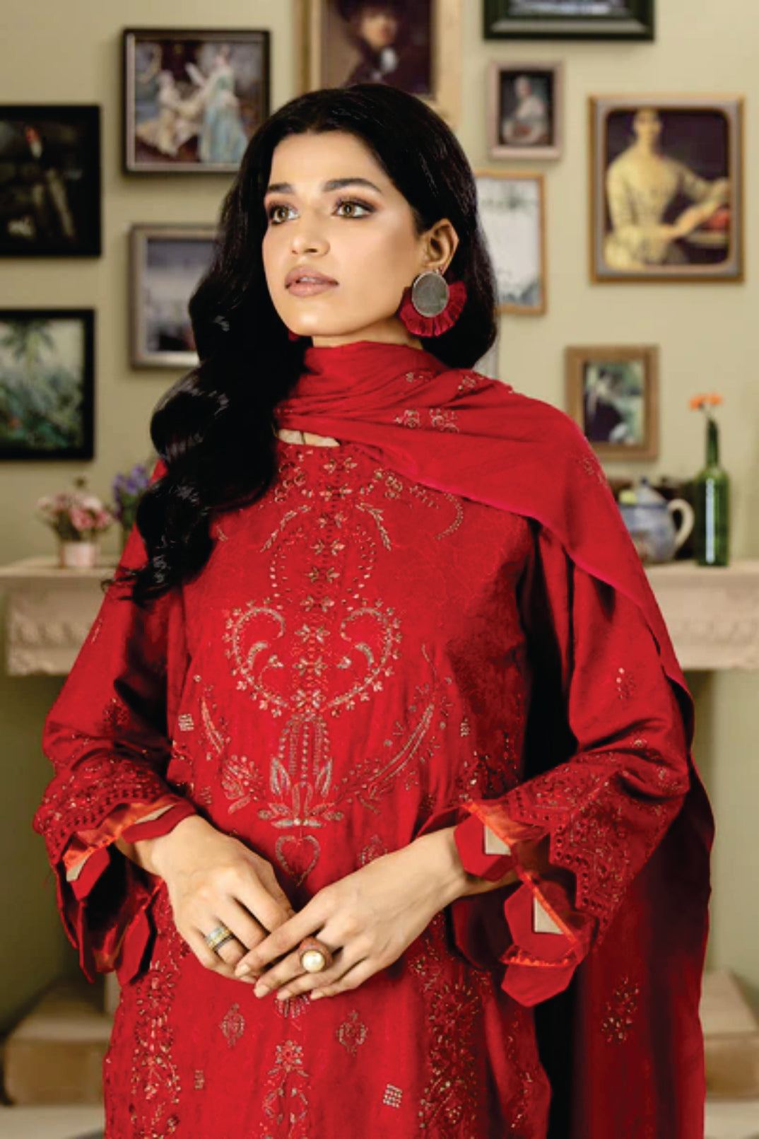WOOL EMBROIDERED Collection by Marjjan MRW-473(RED)