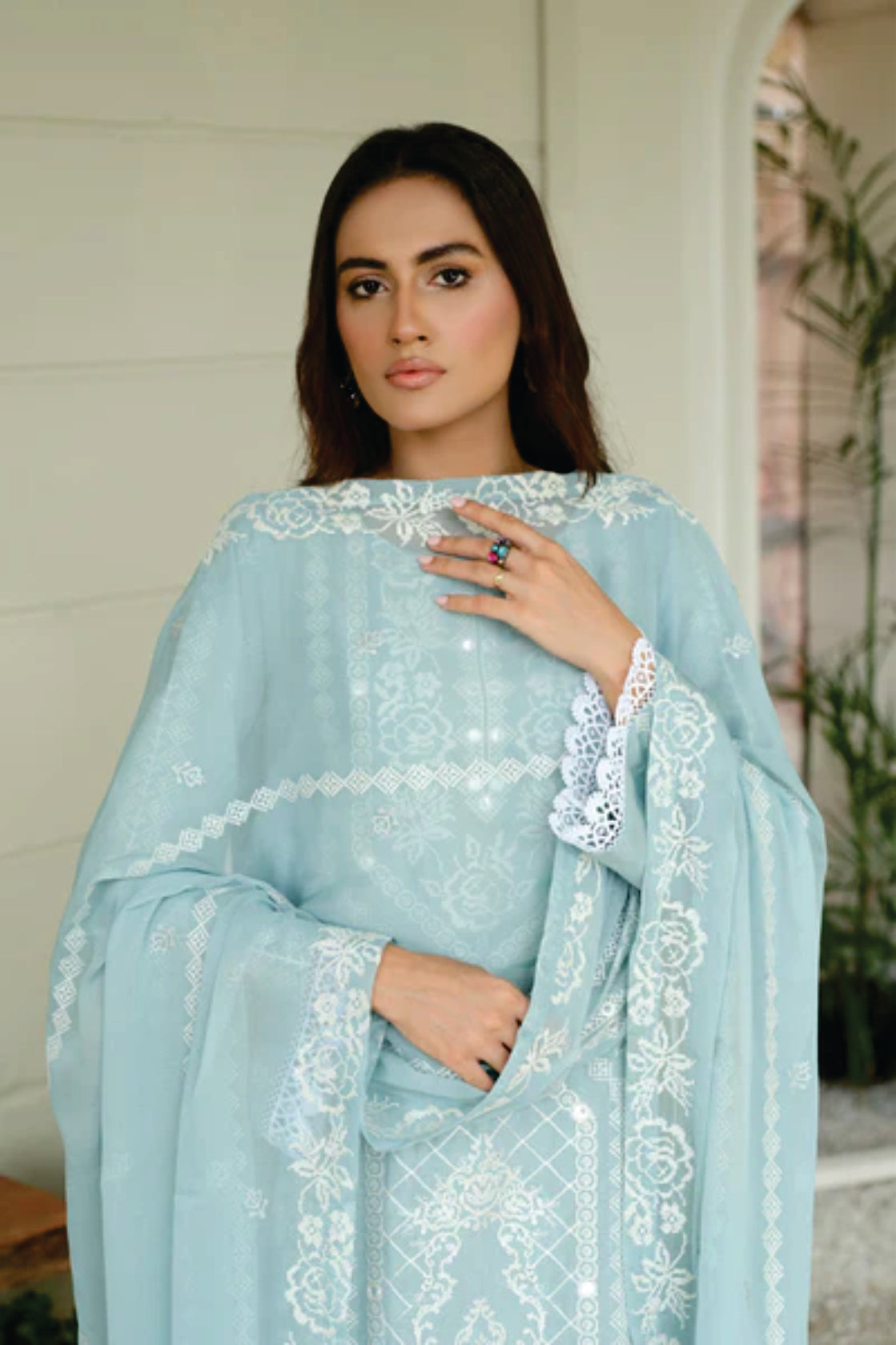 Karandi Embroidered Collection by Marjjan SKC-101(ICE BLUE)