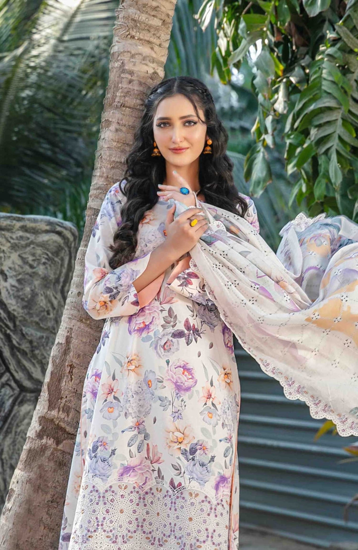 Tawakkal Digital Print Cutwork Dupatta - D1241