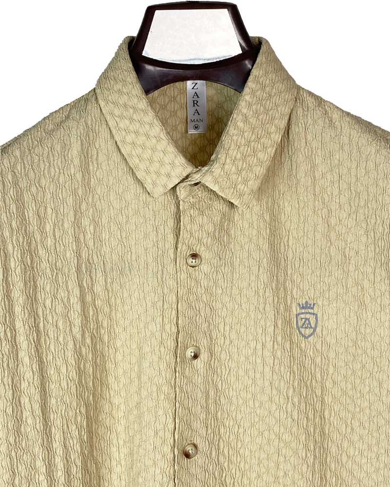 Men’s Light Skin Textured Short Sleeve Shirt – Casual Resort Style with a Modern Twist