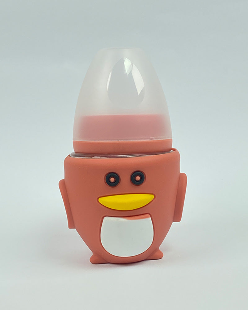 Baby Glass Feeder With Beautiful Silicone Cover - 120ml