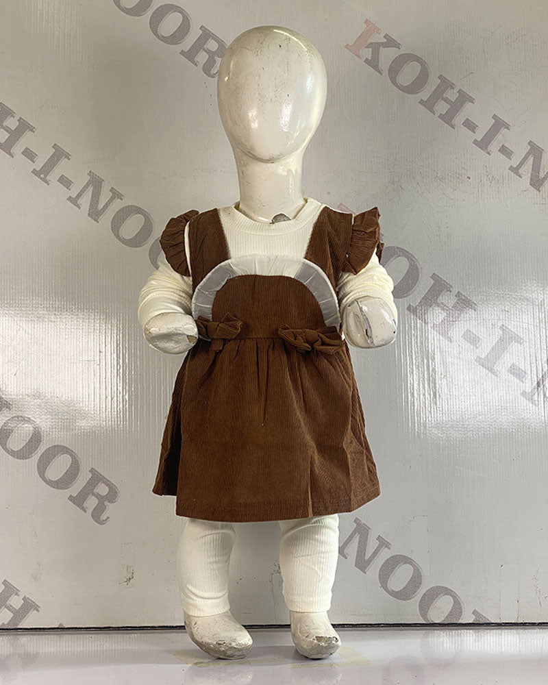 Autumn Cocoa Corduroy Dress Set