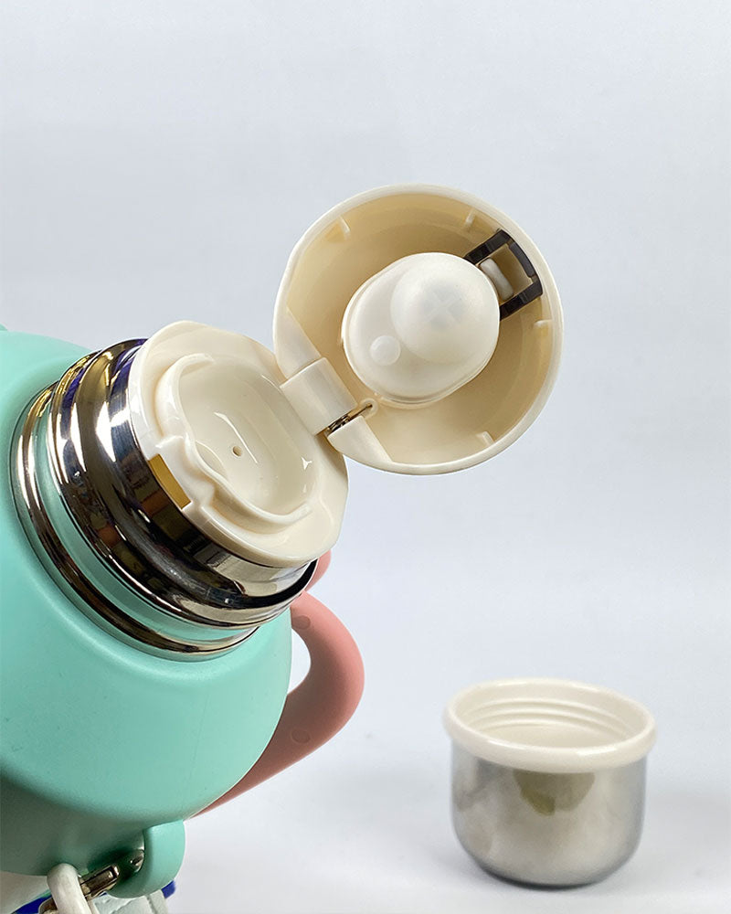 Cille Thermos Bottle with Cup and Strap
