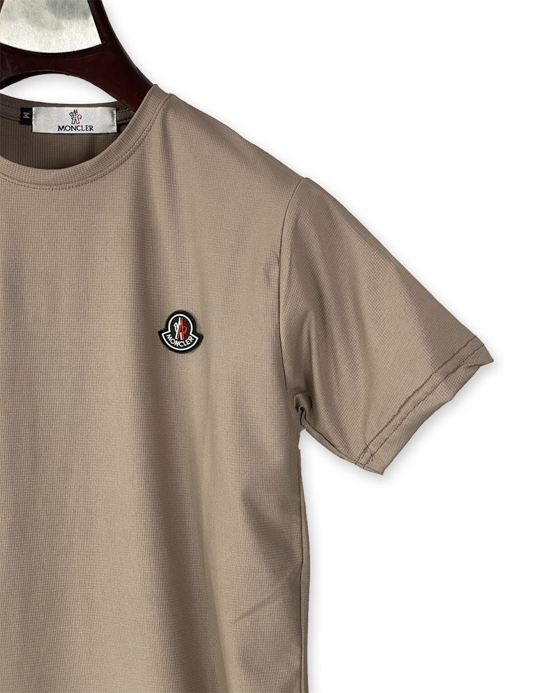 Moncler Men’s Beige Logo T-Shirt – Luxury Minimalism for Everyday Wear