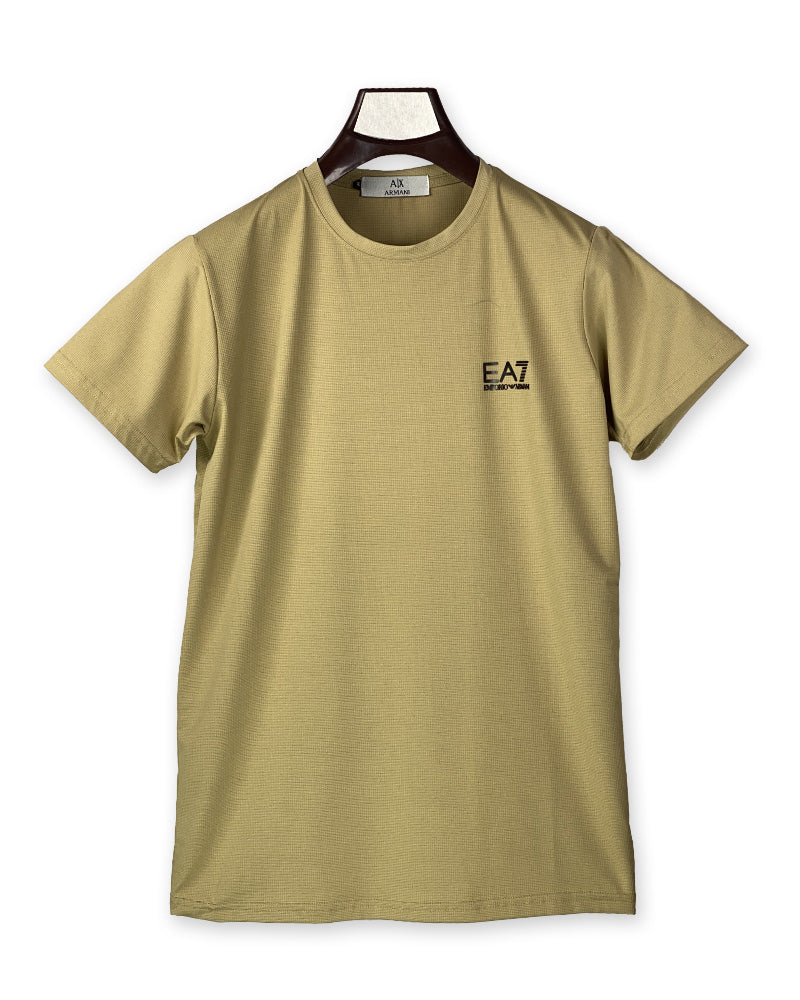 Men's Premium Skin Color Round Neck T-Shirt – EA7 Style Casual Wear