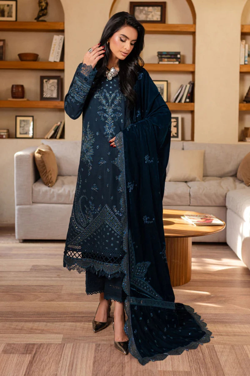 NUREH UNSTITCHED VELVET SHAWL SUIT - WINTER
