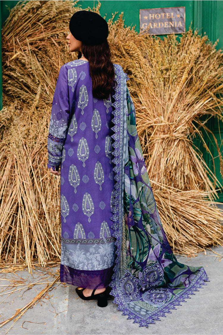 Nureh Embroidered Unstitched Printed Slub Linen Suit - Winter