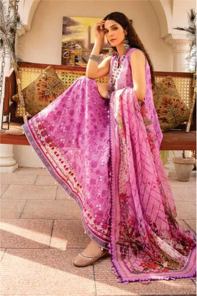 Ladies Embroidered Printed Lawn Unstitched Suit by Gul Ahmed