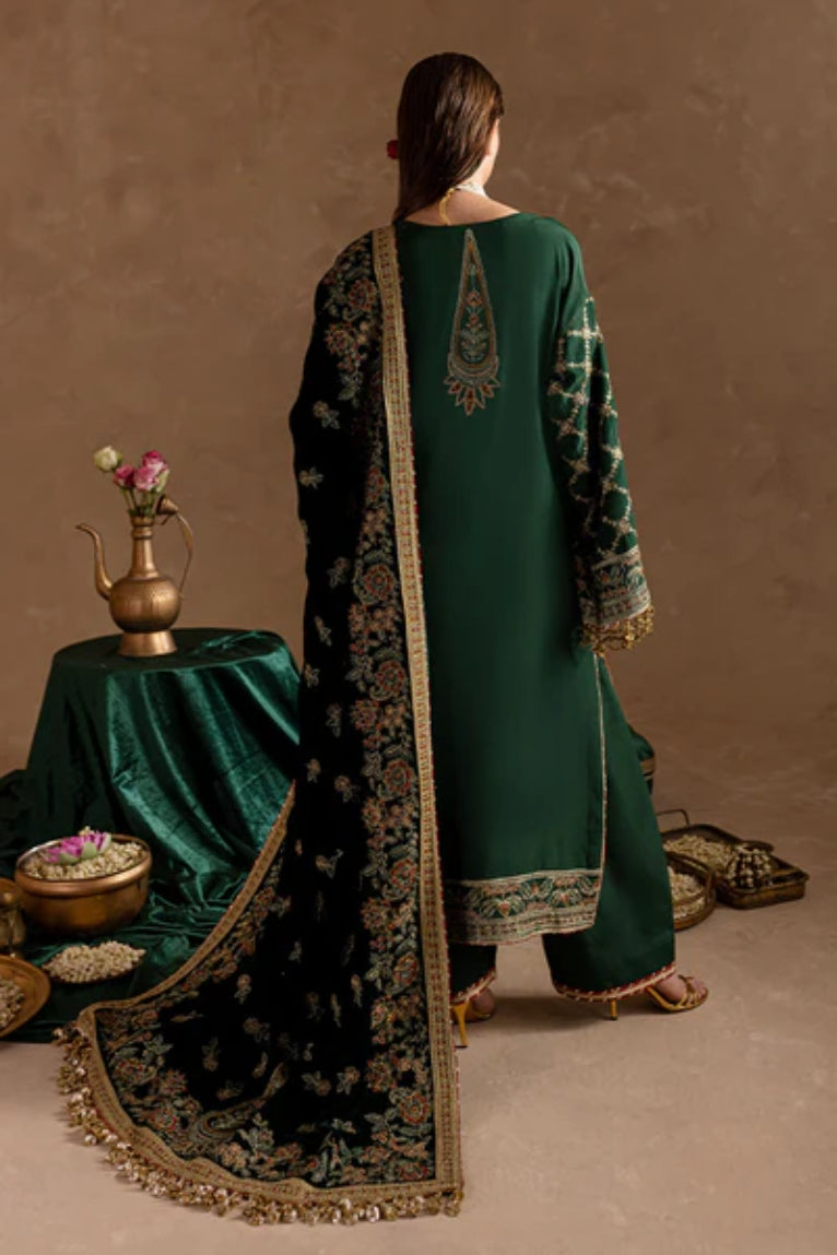 Marjjan Velvet Embroidered 3 Piece Suit - Winter