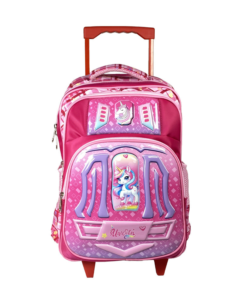 Cute Unicorn Trolley School Bag for Girls