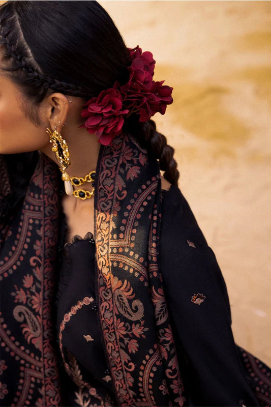 Nureh 3pc EMBROIDERED DHANAK with WOOL SHAWL Suit - Winter