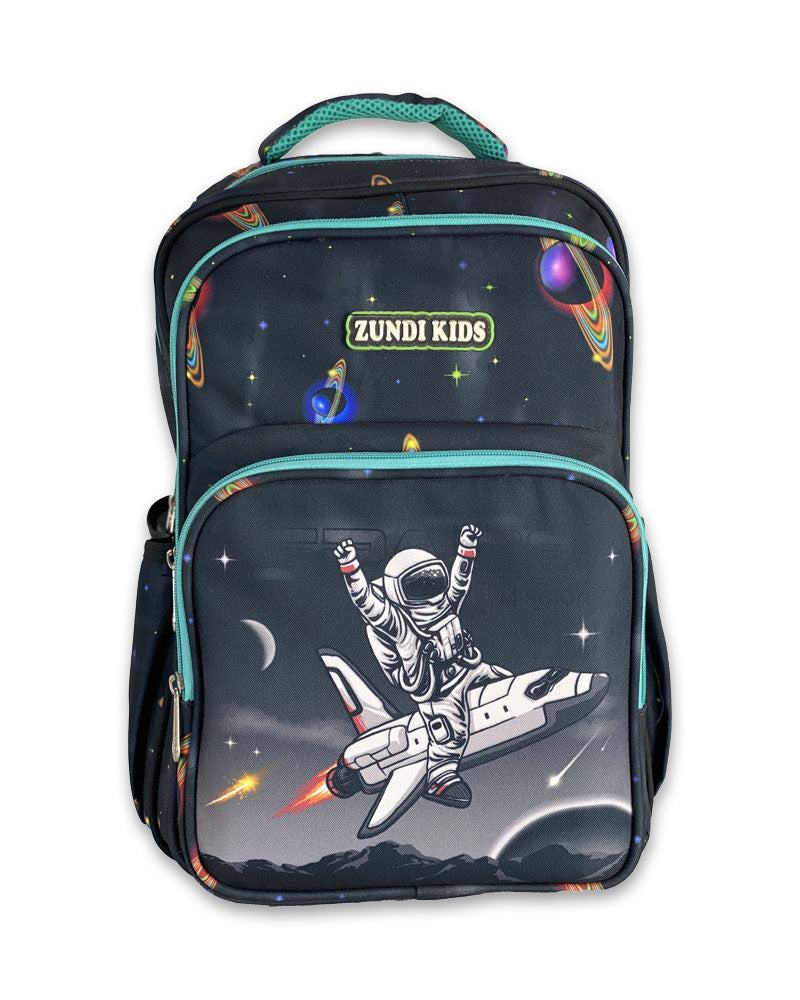 Zundi Kids Space-Themed Backpack – Astronaut & Rocket Design