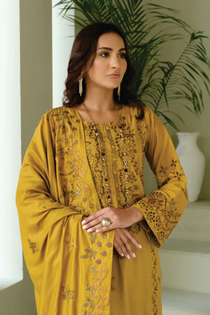 Linen Embroidered Collection By Marjjan ML-247(MUSTARD)