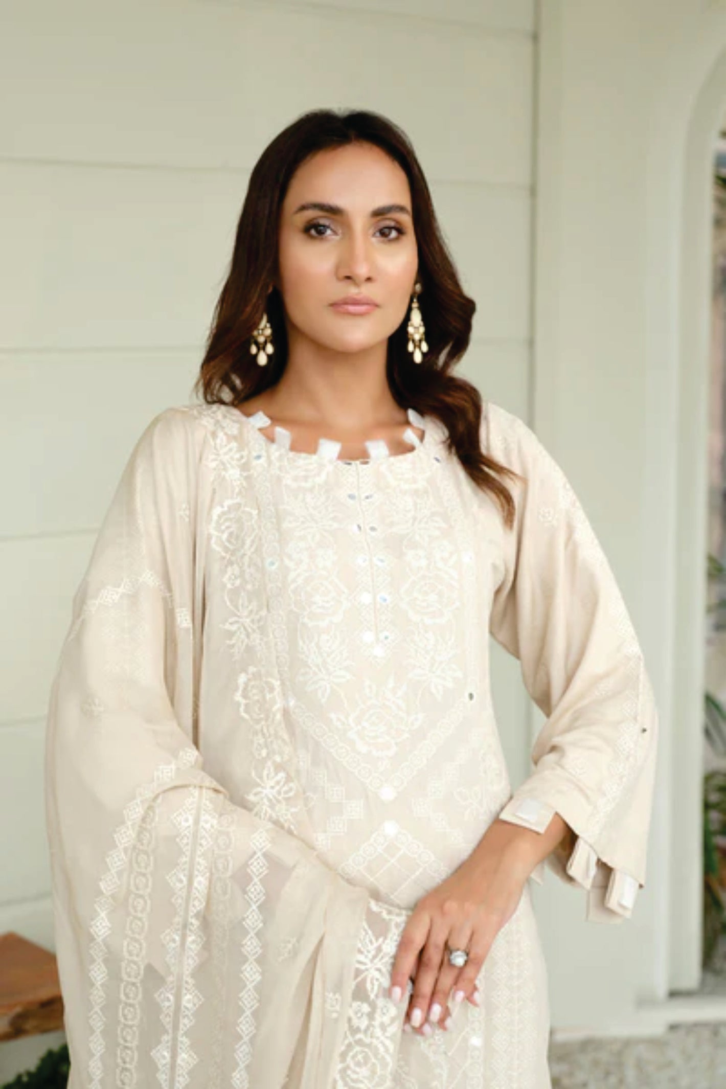 Karandi Embroidered Collection by Marjjan SKC-101(OFF WHITE)