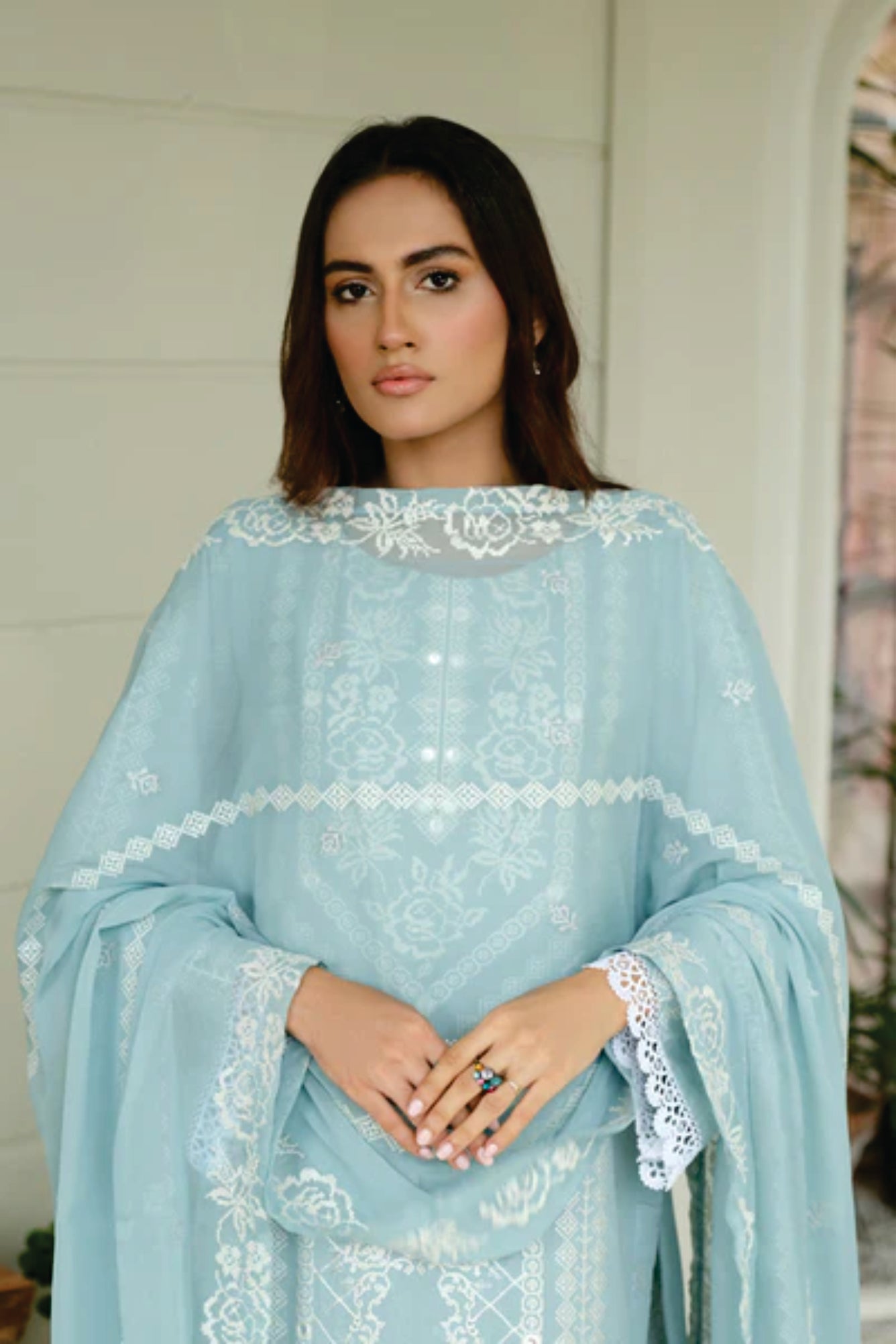 Karandi Embroidered Collection by Marjjan SKC-101(ICE BLUE)