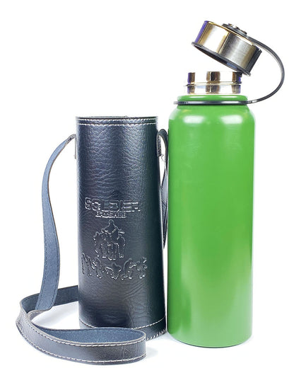 Insulated Leather Cover Water Bottles
