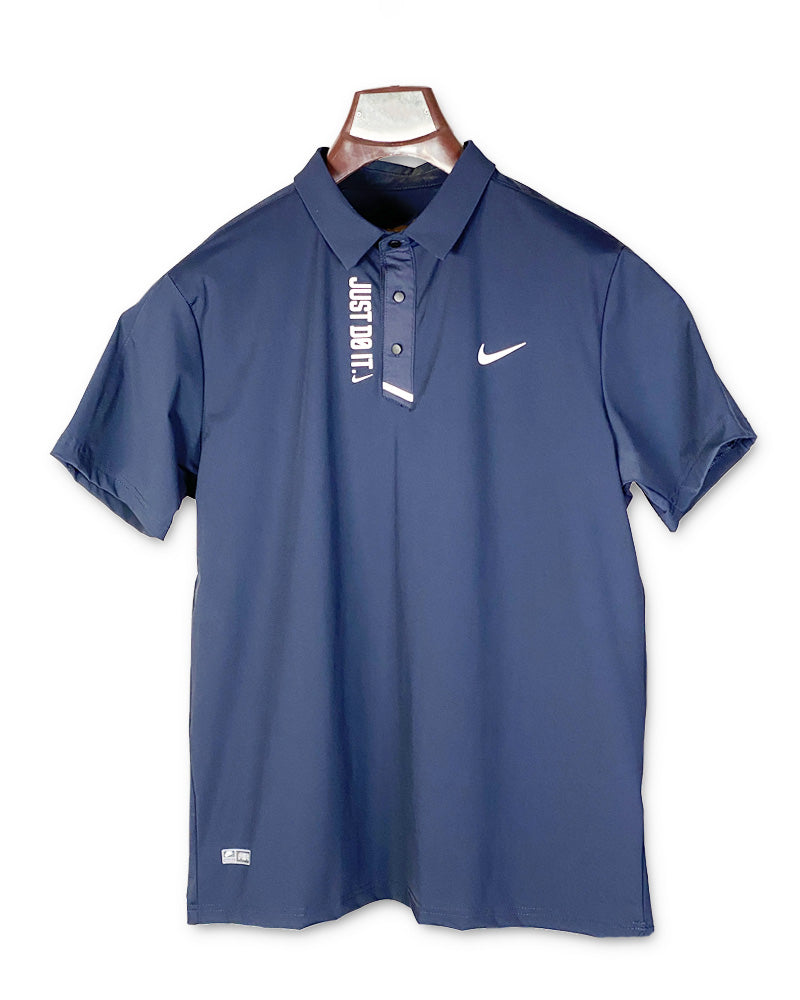 Nike Men’s Navy Blue Dri-FIT Polo Shirt – “Just Do It” Edition
