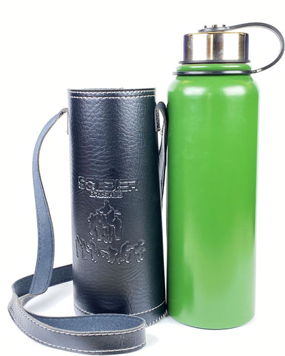 Insulated Leather Cover Water Bottles