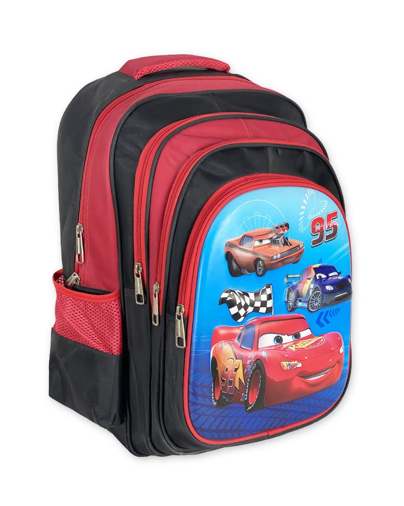 3D Cars Themed Kids Backpack – Durable and Spacious School Bag