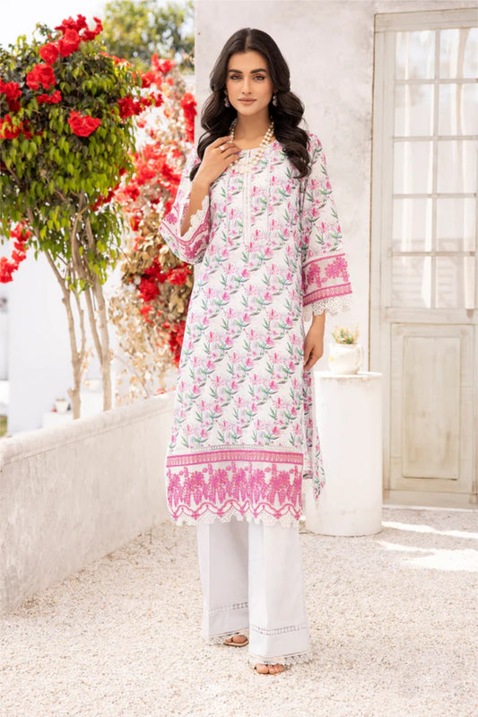 Ladies 2 Piece Embroidered Printed Lawn Suit by Johra