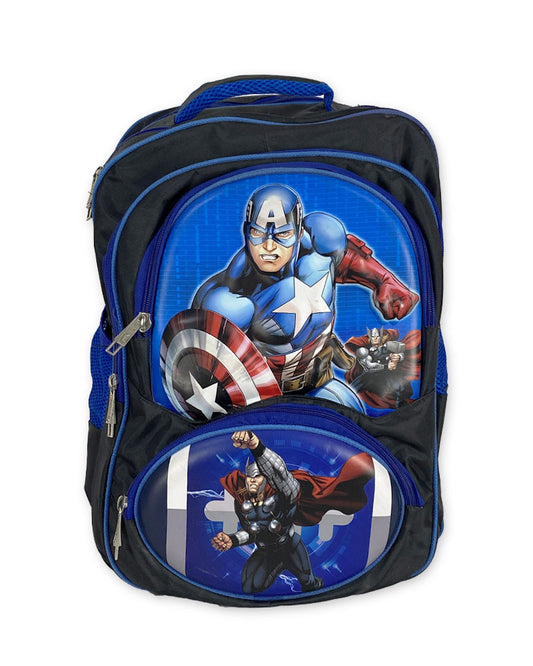 3D Marvel Superhero Backpack – Captain America & Thor Design