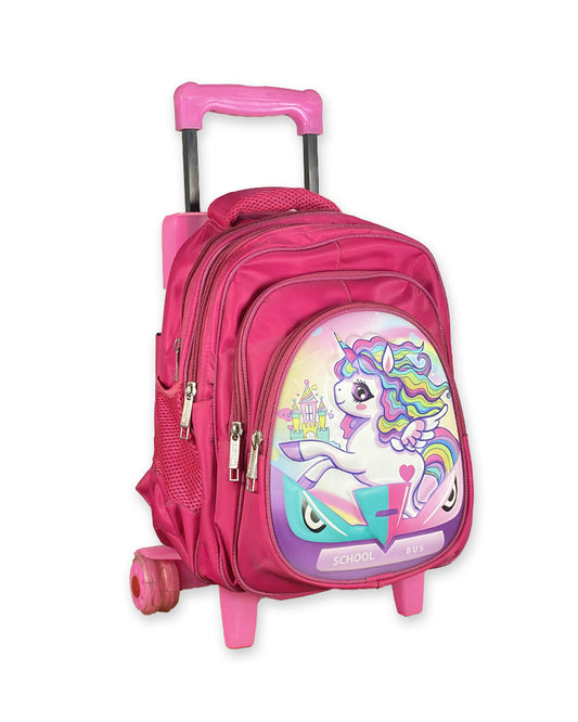 3D Print Kids' Pink Unicorn Trolley School Bag
