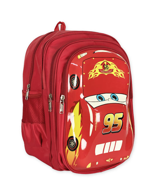 3D Themed Red Racer Backpack for Kids – Stylish and Durable