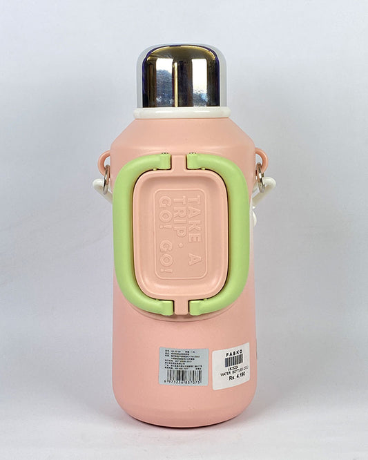 Cille Thermos Bottle with Cup and Strap