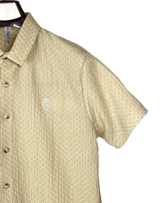 Men’s Light Skin Textured Short Sleeve Shirt – Casual Resort Style with a Modern Twist