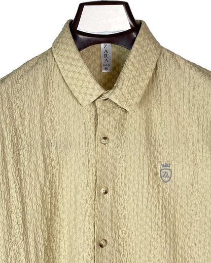 Men’s Light Skin Textured Short Sleeve Shirt – Casual Resort Style with a Modern Twist
