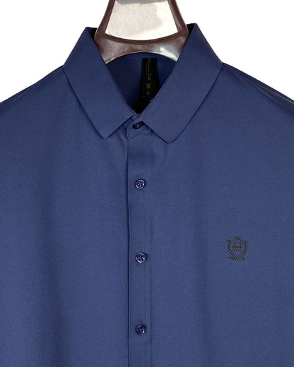 Summer Men Solid Color Short Sleeve Loose Single Breasted Casual Shirt