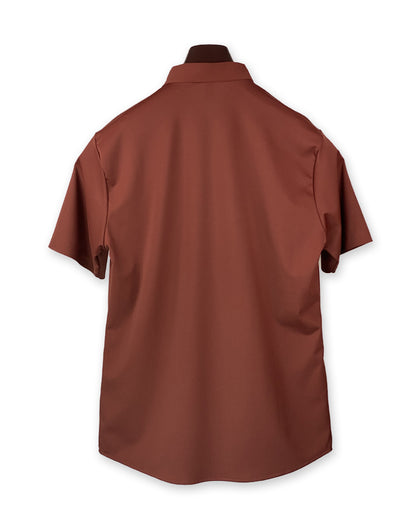 Summer Men Solid Color Short Sleeve Loose Single Breasted Casual Shirt