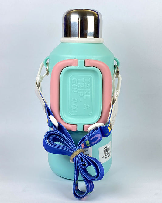 Cille Thermos Bottle with Cup and Strap