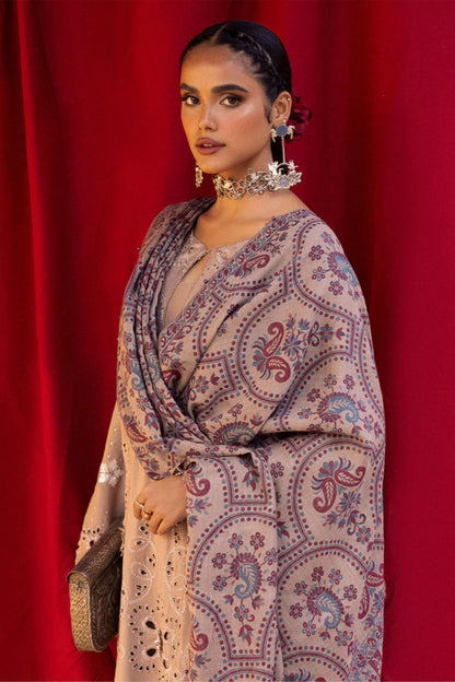 Nureh 3pc EMBROIDERED DHANAK with WOOL SHAWL Suit - Winter
