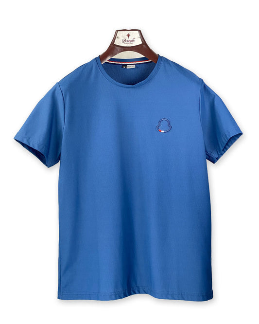 Dazzle Men’s Blue Casual T-Shirt – Classic Fit with Signature Logo Detail