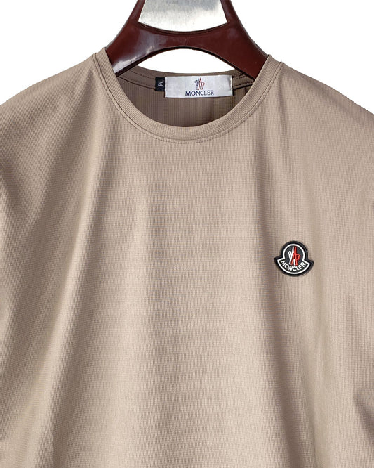 Moncler Men’s Beige Logo T-Shirt – Luxury Minimalism for Everyday Wear
