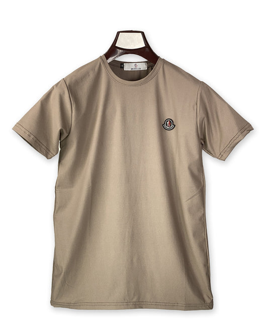 Moncler Men’s Beige Logo T-Shirt – Luxury Minimalism for Everyday Wear