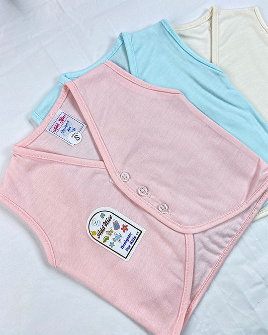 Baby Sleeveless Cotton Vest Set (Pack of 3)