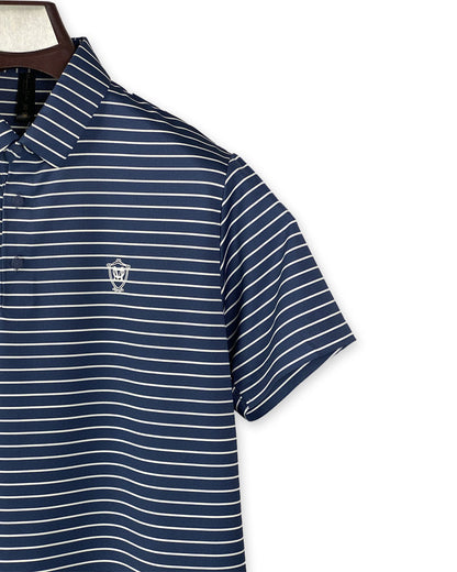 Men’s Navy Blue Striped Polo Shirt – Classic Casual Wear with a Modern Touch