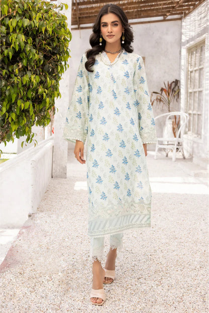 Ladies 2 Piece Embroidered Printed Lawn Suit by Johra