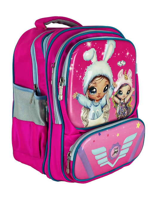 3D Girl-Themed Pink Backpack – Stylish and Spacious School Bag for Kids