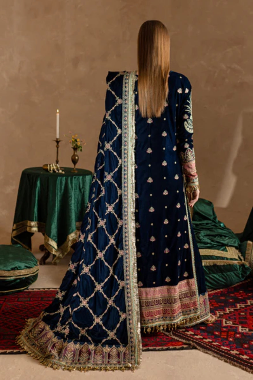Marjjan Velvet Embroidered 3 Piece Suit - Winter