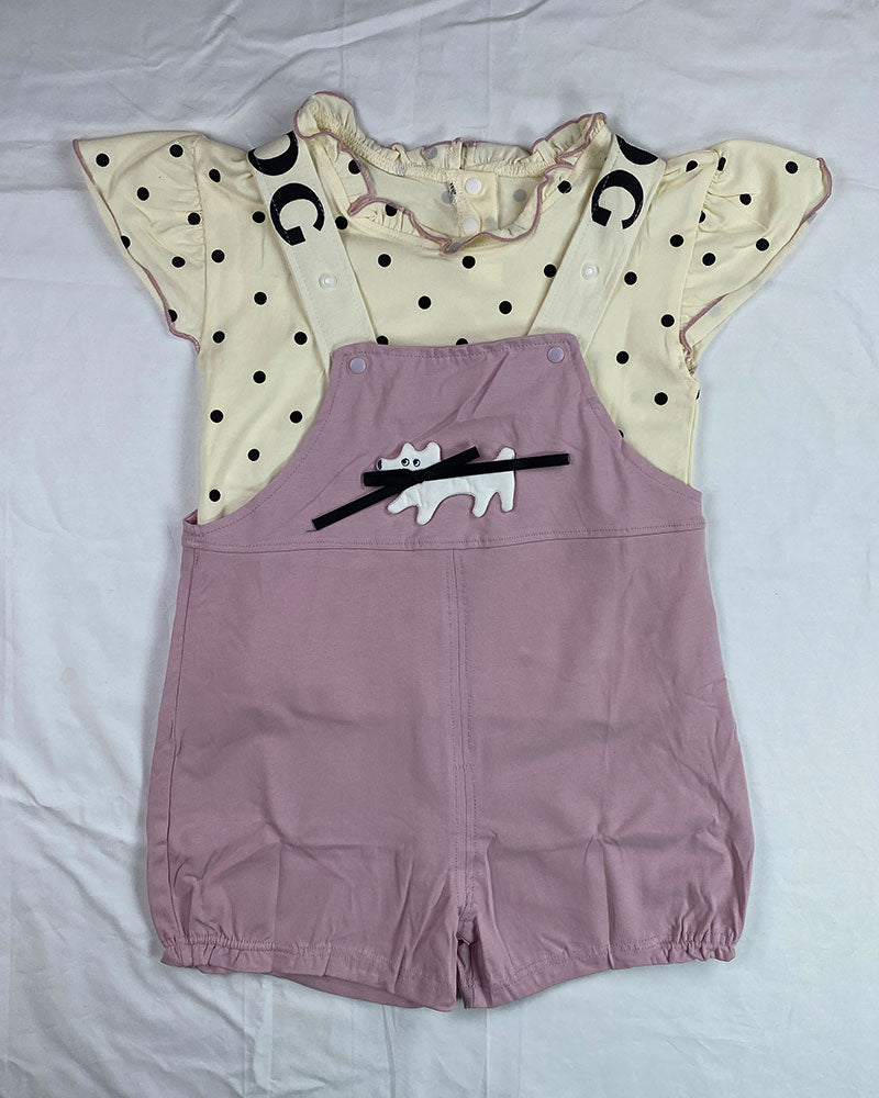 Polka Pup Dungaree Set