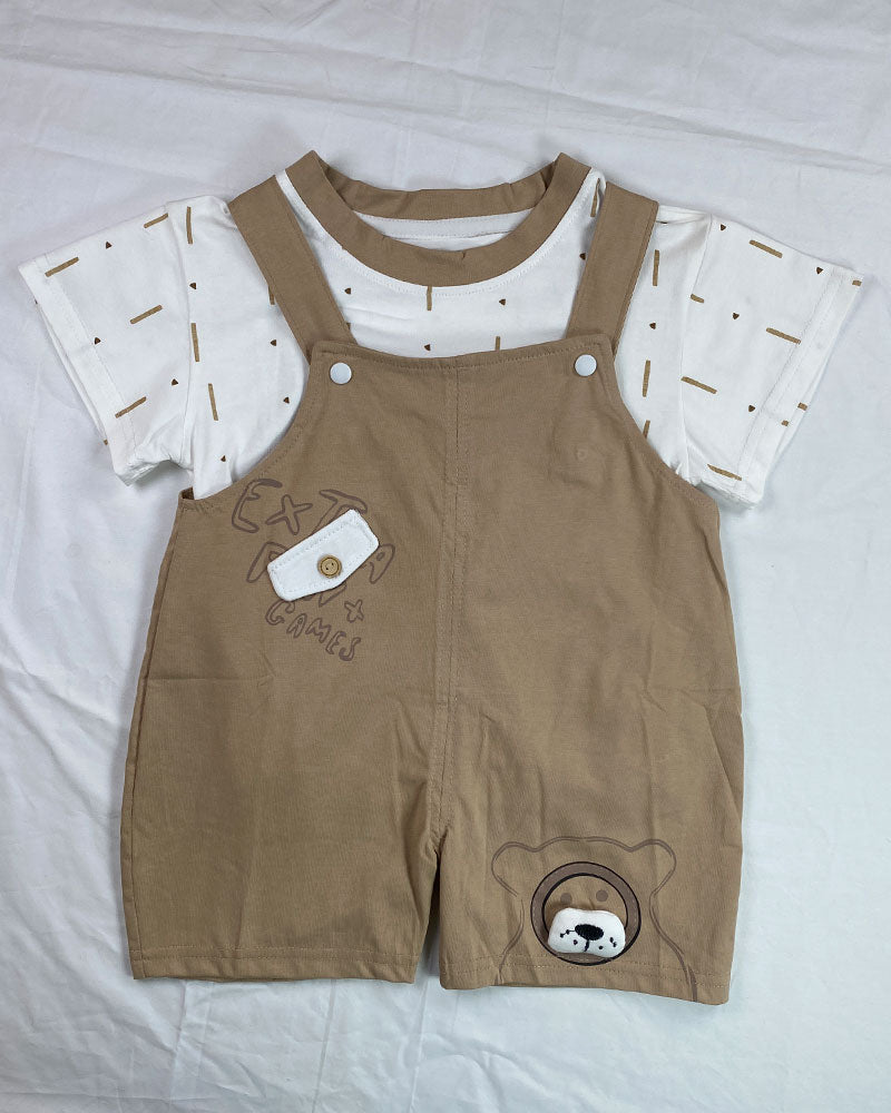 Teddy Explorer Dungaree Set