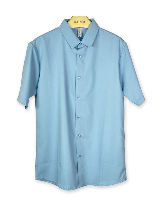 Zara Men’s Light Blue Short Sleeve Shirt – Modern Casualwear