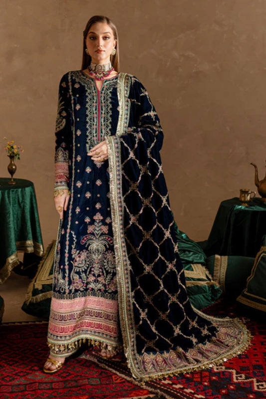 Marjjan Velvet Embroidered 3 Piece Suit - Winter