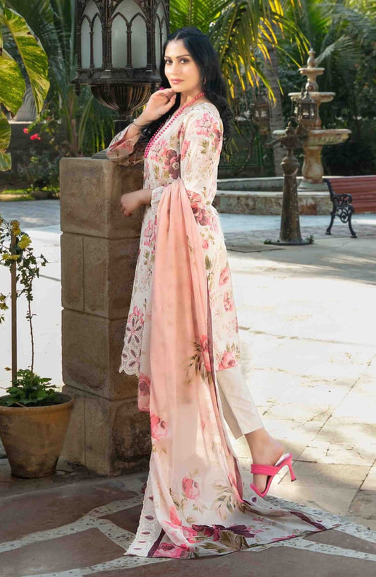 Tawakkal Digital Print Cutwork Dupatta - D1241
