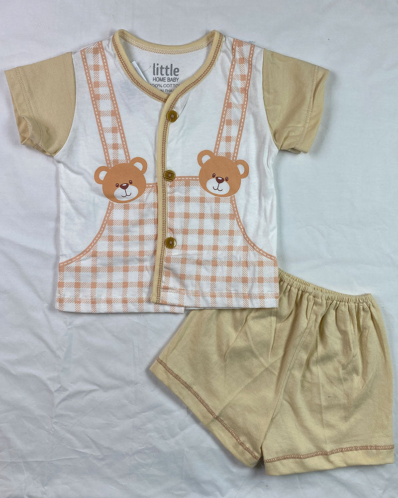 Teddy Check Romper Set