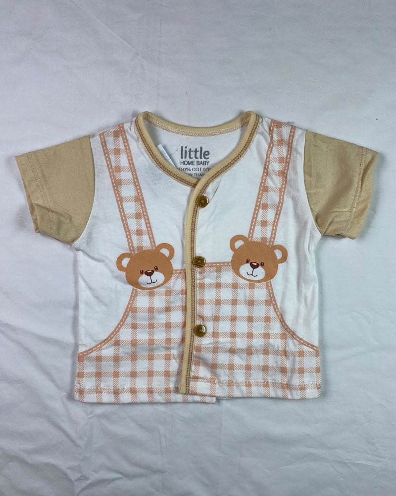 Teddy Check Romper Set
